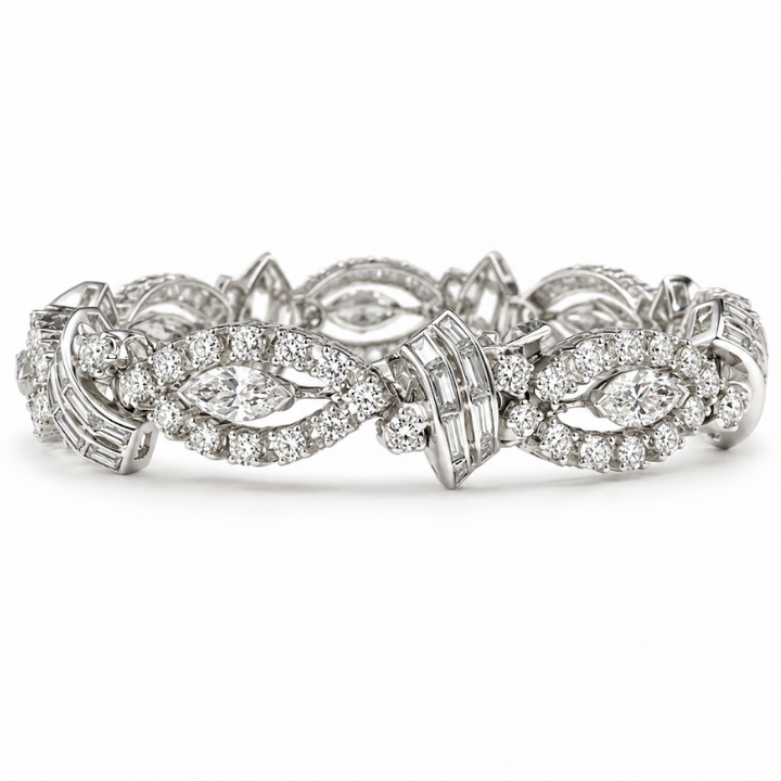 14k White Gold Diamond Estate Bracelet