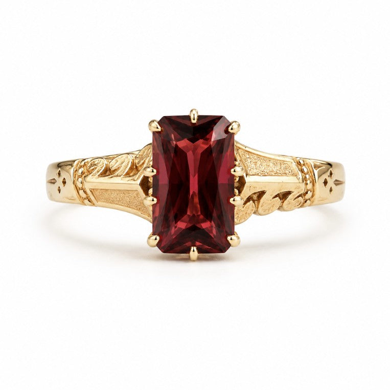 10k Rose Gold Garnet Estate Ring