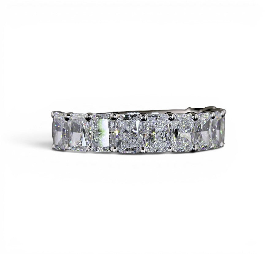 Platinum Radiant Cut Lab Grown Diamond Wedding Band