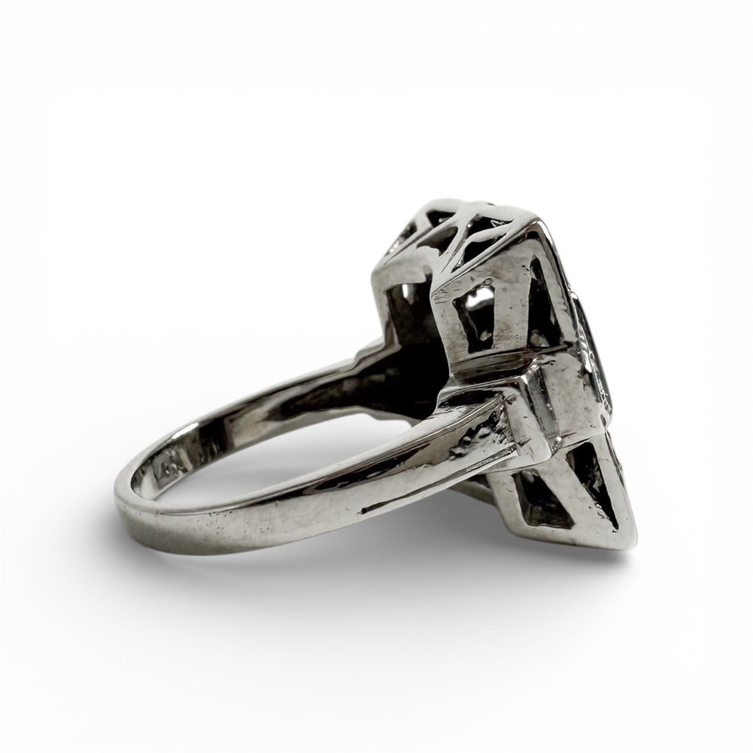 14k White Gold Vintage Diamond Estate Ring