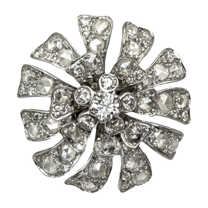 18k White Gold Estate Diamond Designer Ring