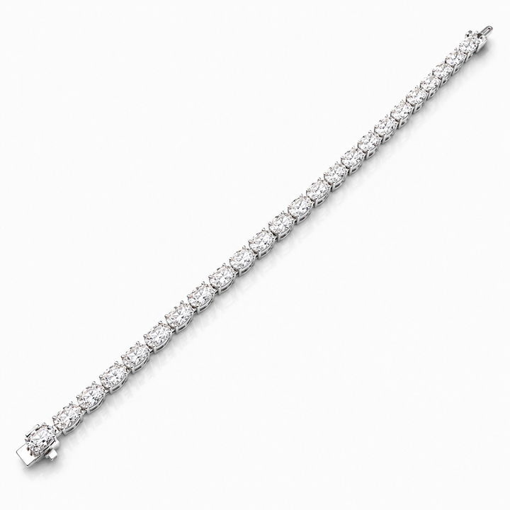 14k White Gold Oval Lab Grown Diamond Bracelet 11.71 cttw