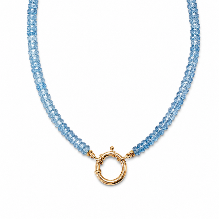 14k Yellow Gold Kynite Gemstone Charm Necklace