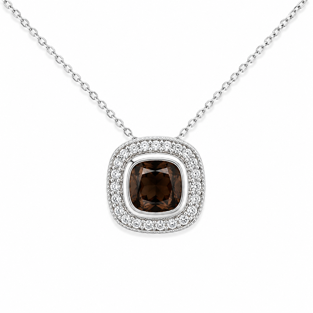 14k White Brown Diamond Estate Pendant