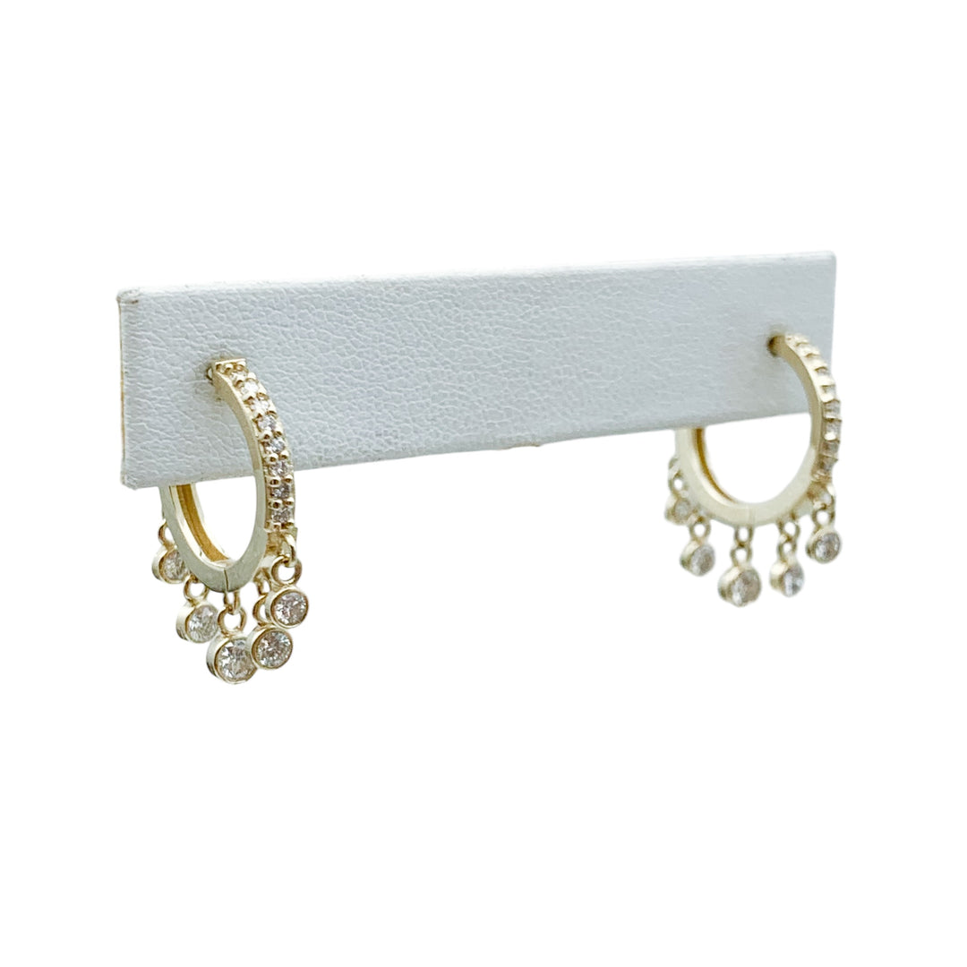 14k Yellow Gold Dancing Diamond Earrings 0.91 cttw