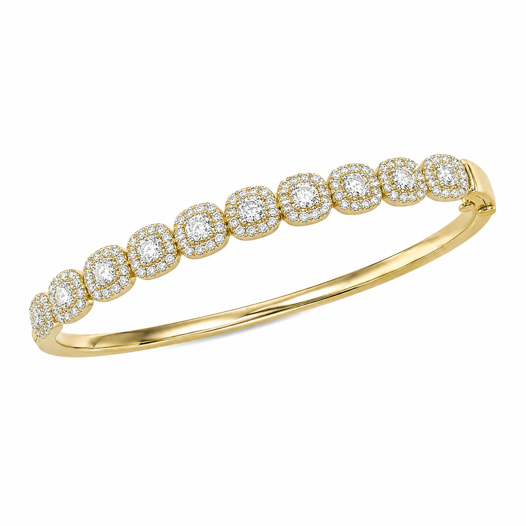 14k Yellow Bangle Diamond Bracelet