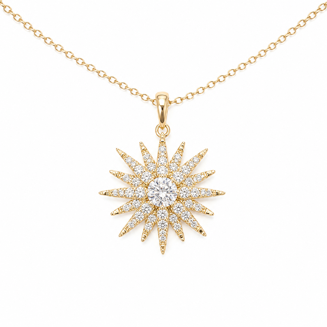 14k Yellow Gold Diamond Pendant