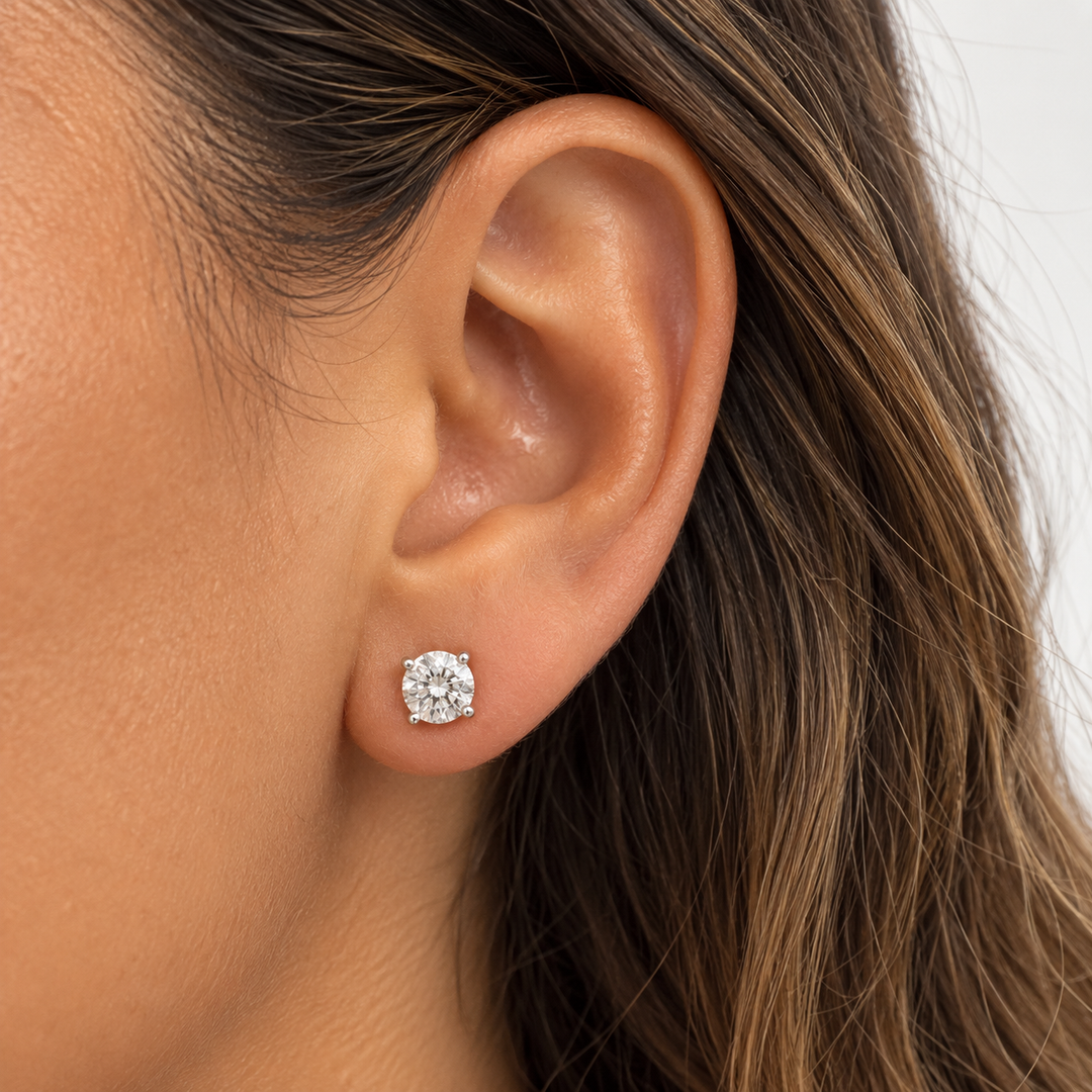 14k White Lab Grown Diamond Studs 1.00 cttw
