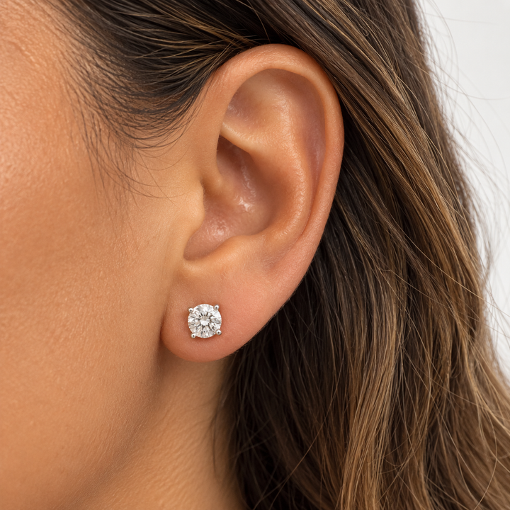 14k White Lab Grown Diamond Studs 1.00 cttw