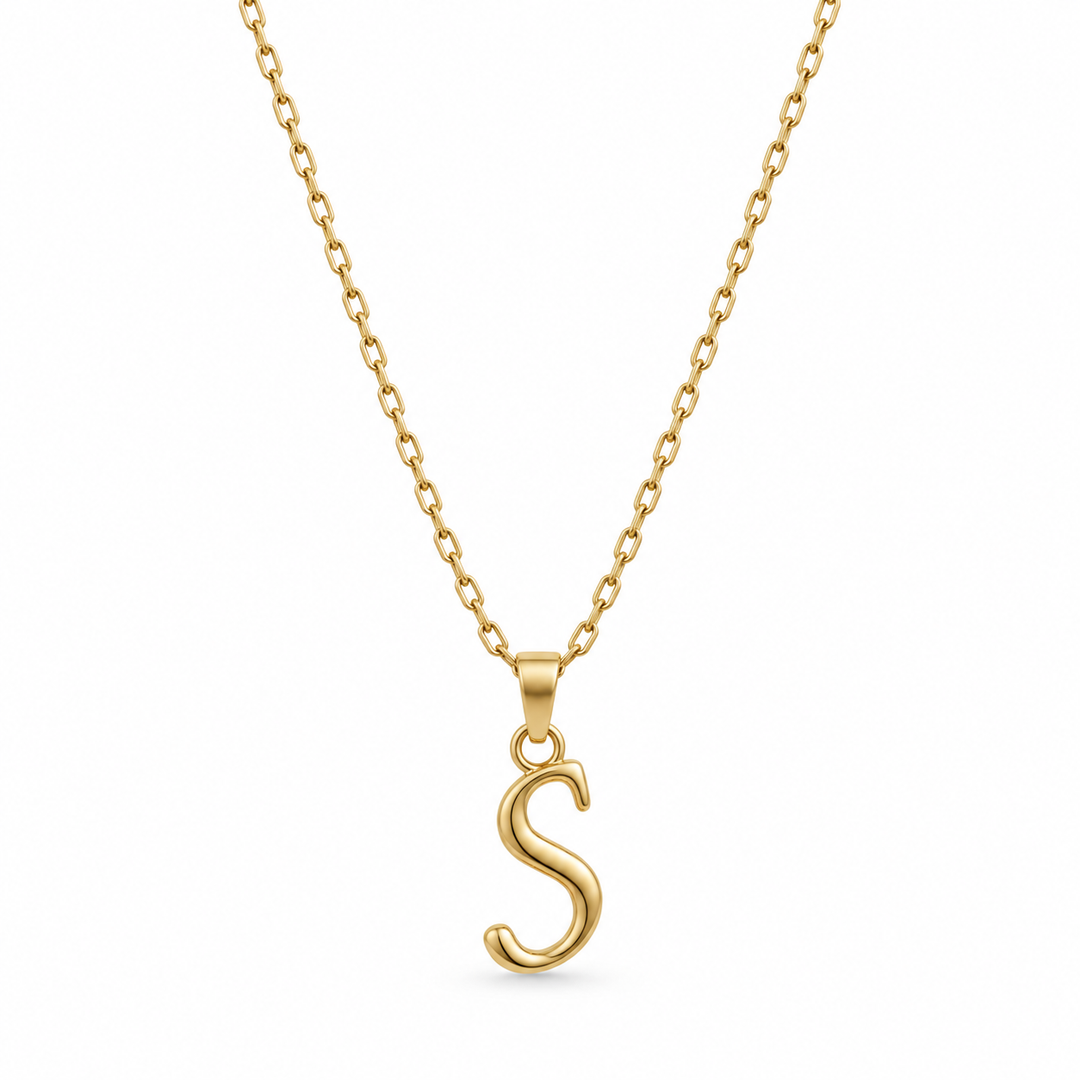 14k Yellow Inital S Necklace