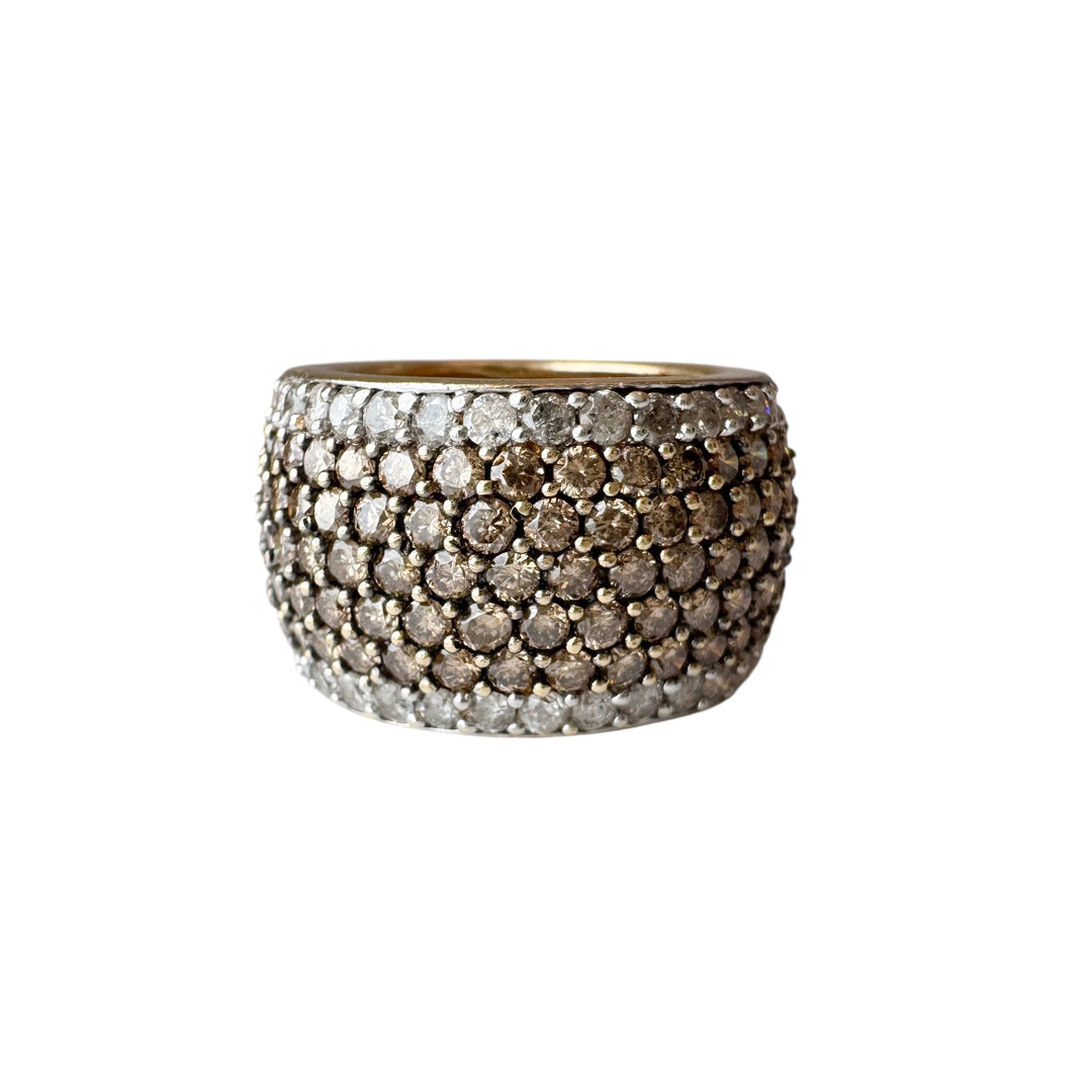 14k Yellow Gold Cluster Diamond Estate Ring