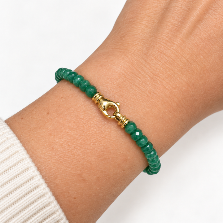 14k Yellow Emerald Strand Bracelets