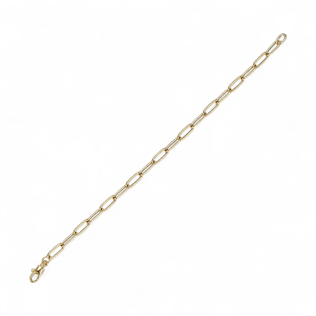 14k Yellow Gold Paper Clip Bracelet