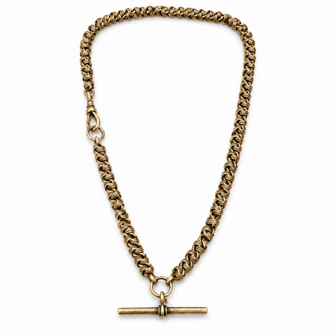 14k Yellow Antique Pocket Watch Chain