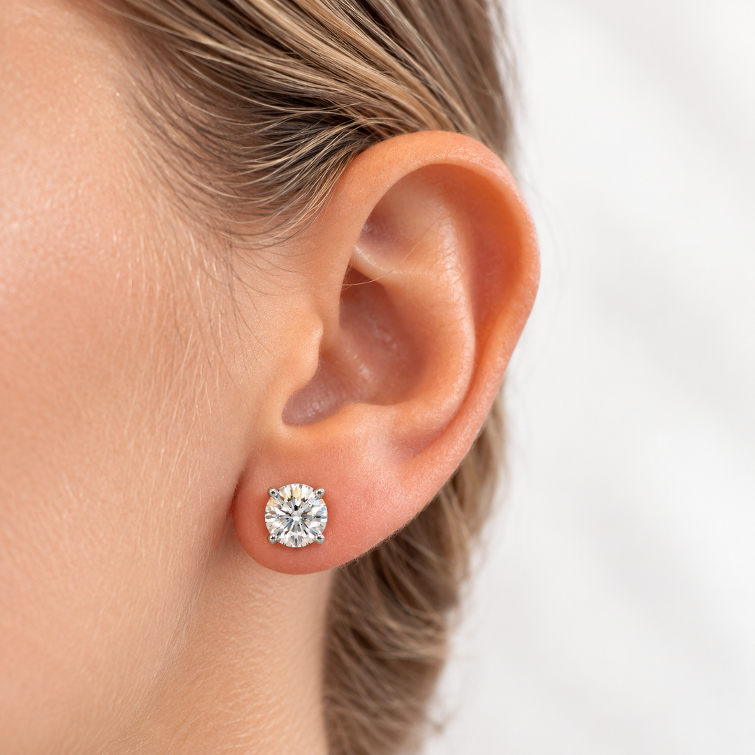 14k White Lab Grown Diamond Studs 1.40 cttw