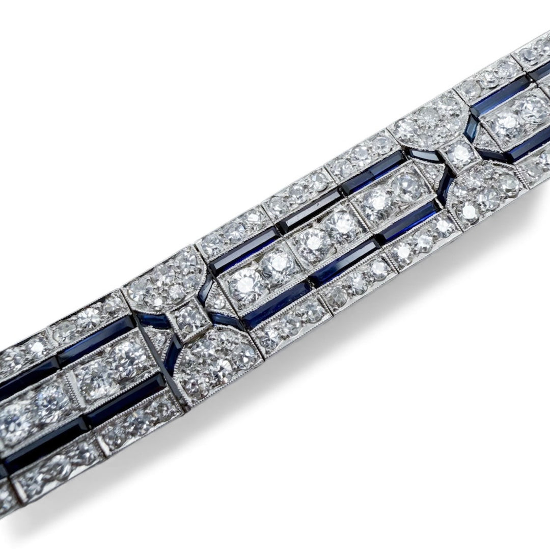 Platinum Antique Diamond Estate Bracelet