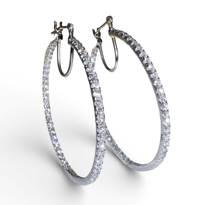 14k White Gold Lab Grown Diamond Earrings 1.74 cttw