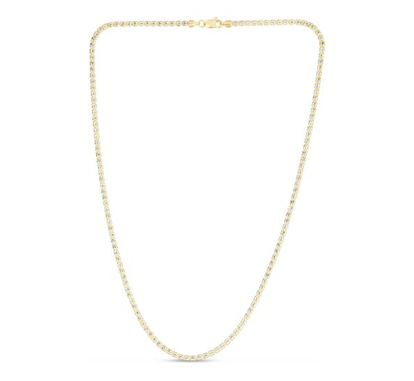 14k Two Tone Sparkle Chain