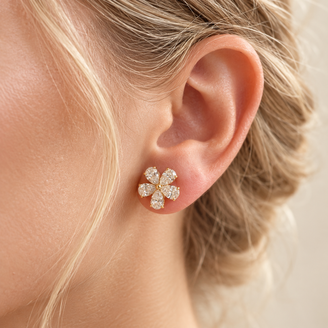 14k Yellow Lab Grown Diamond Earrings 2.19 cttw