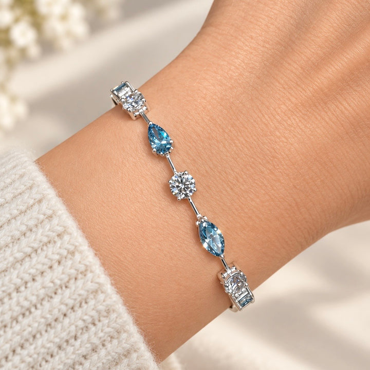 14k White Lab Grown Diamond Bracelet 7.69 cttw
