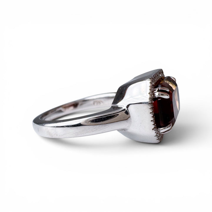 14k White Gold Tourmaline Halo Ring