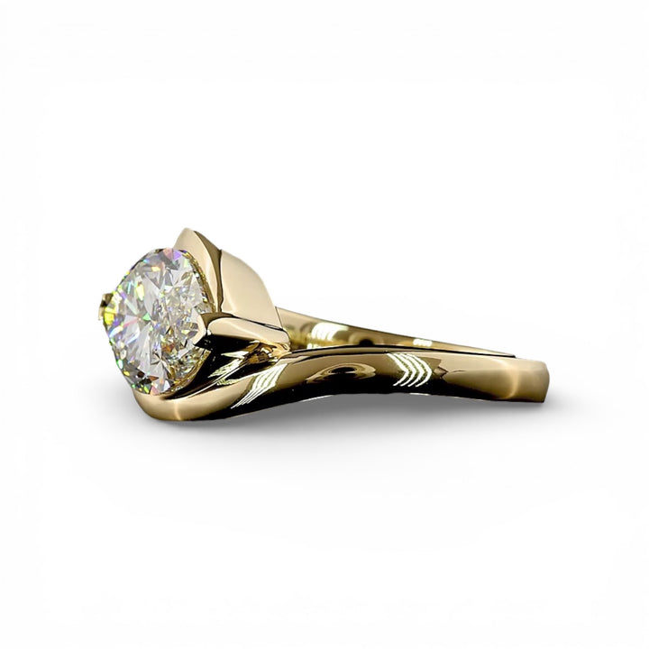 14k Yellow Gold East to West Marquise Lab Ring