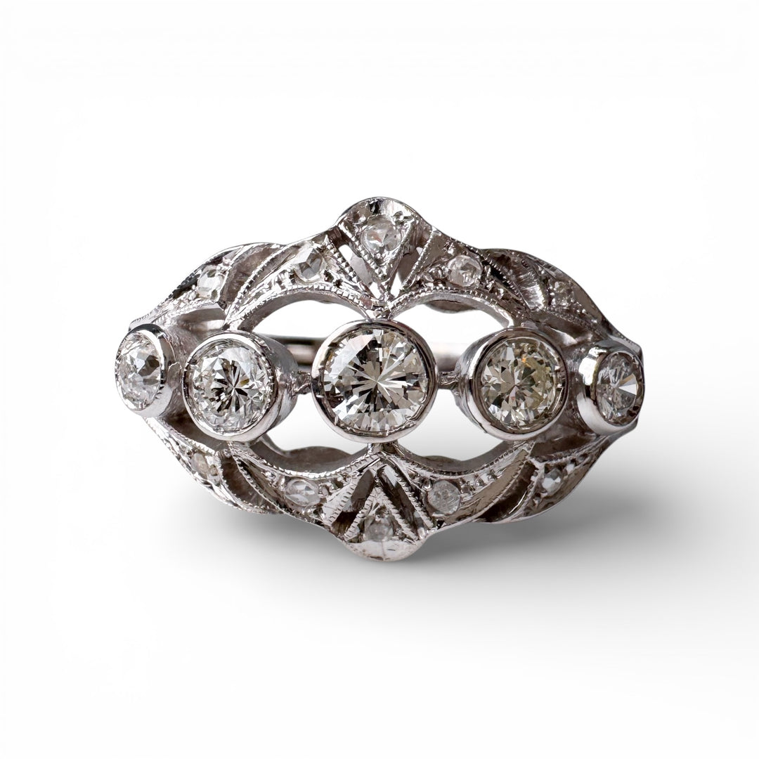 Palladium Antique Diamond Estate Ring