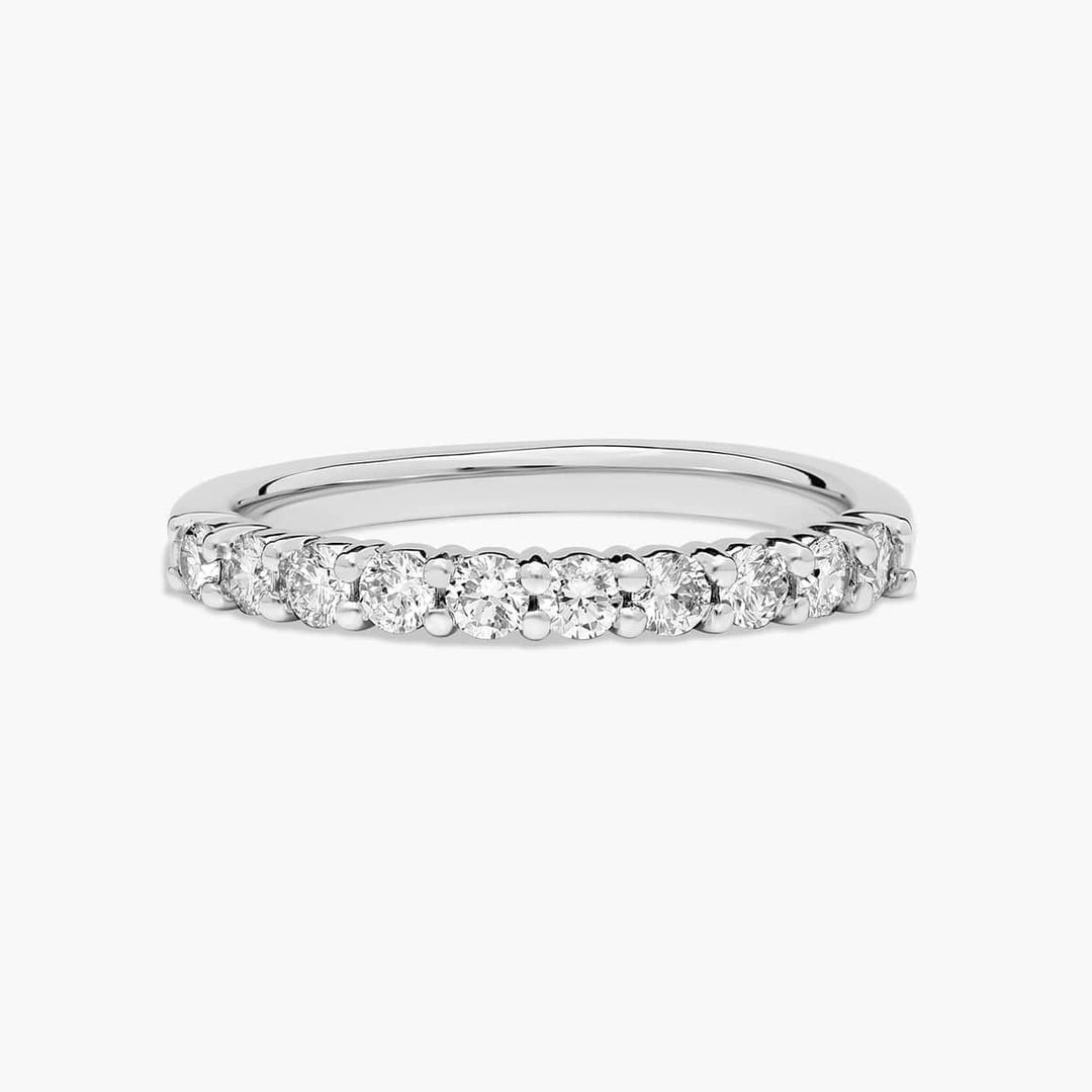 14k White Gold Common Prong 0.50cttw Diamond Wedding Band