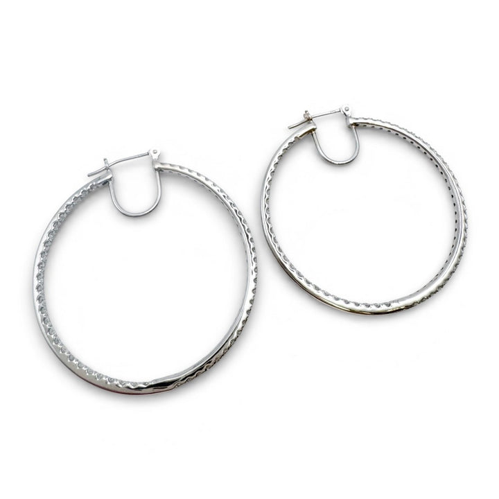 14k White Gold Lab Grown Diamond Earrings 1.74 cttw