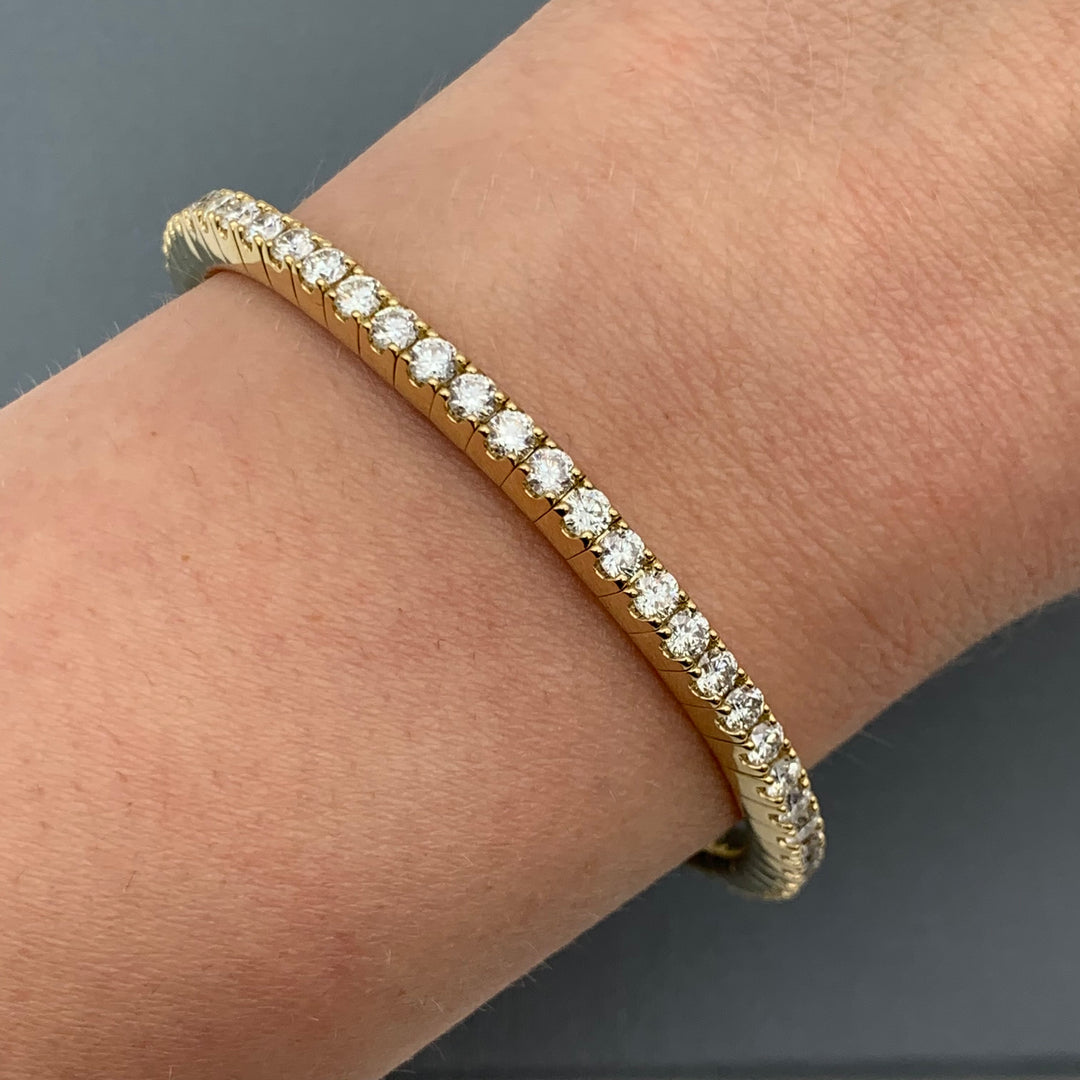 14k Yellow Gold Tennis Diamond Bracelet