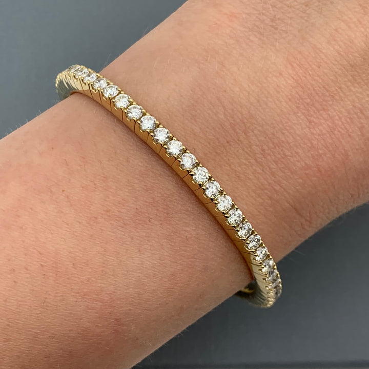14k Yellow Gold Tennis Diamond Bracelet
