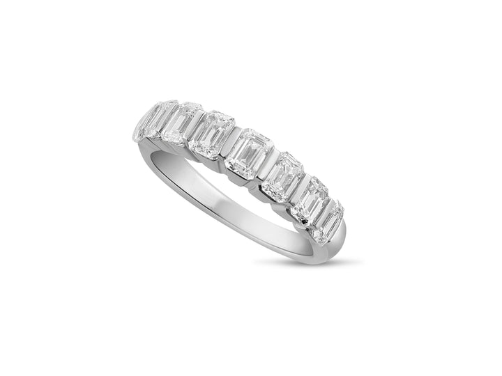 14k White Gold 1.62ctw Emerald Lab Grown Diamond Wedding Band