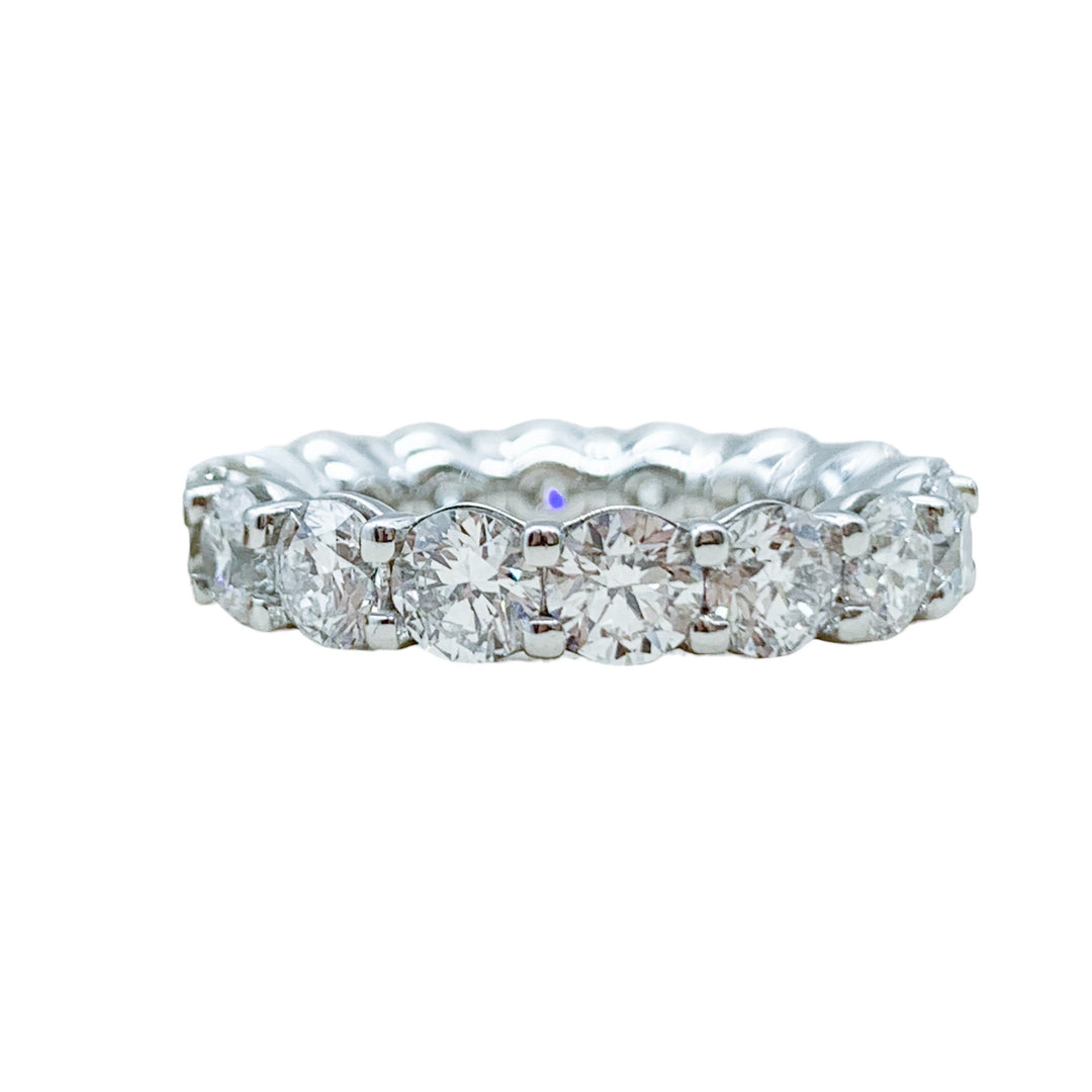 Platinum White Gold Eternity 4.81ctw Round Diamond Wedding Band