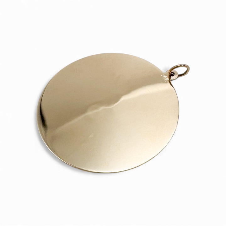 14k Yellow Gold Disc Estate Pendant