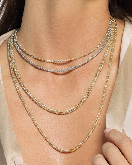 14k Two Tone Sparkle Chain