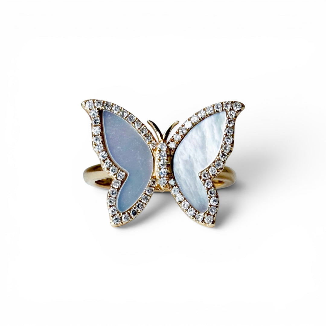 14k Yellow Gold Butterfly Ring