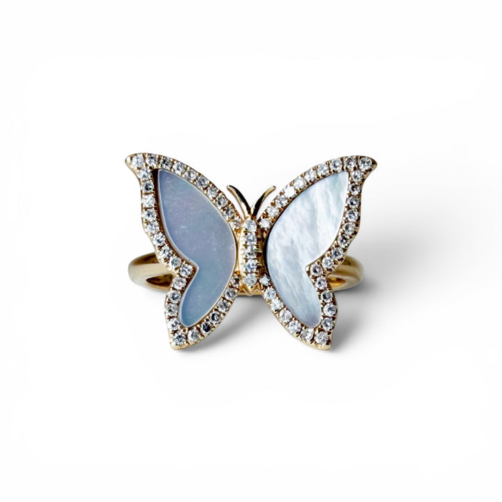 14k Yellow Gold Butterfly Ring