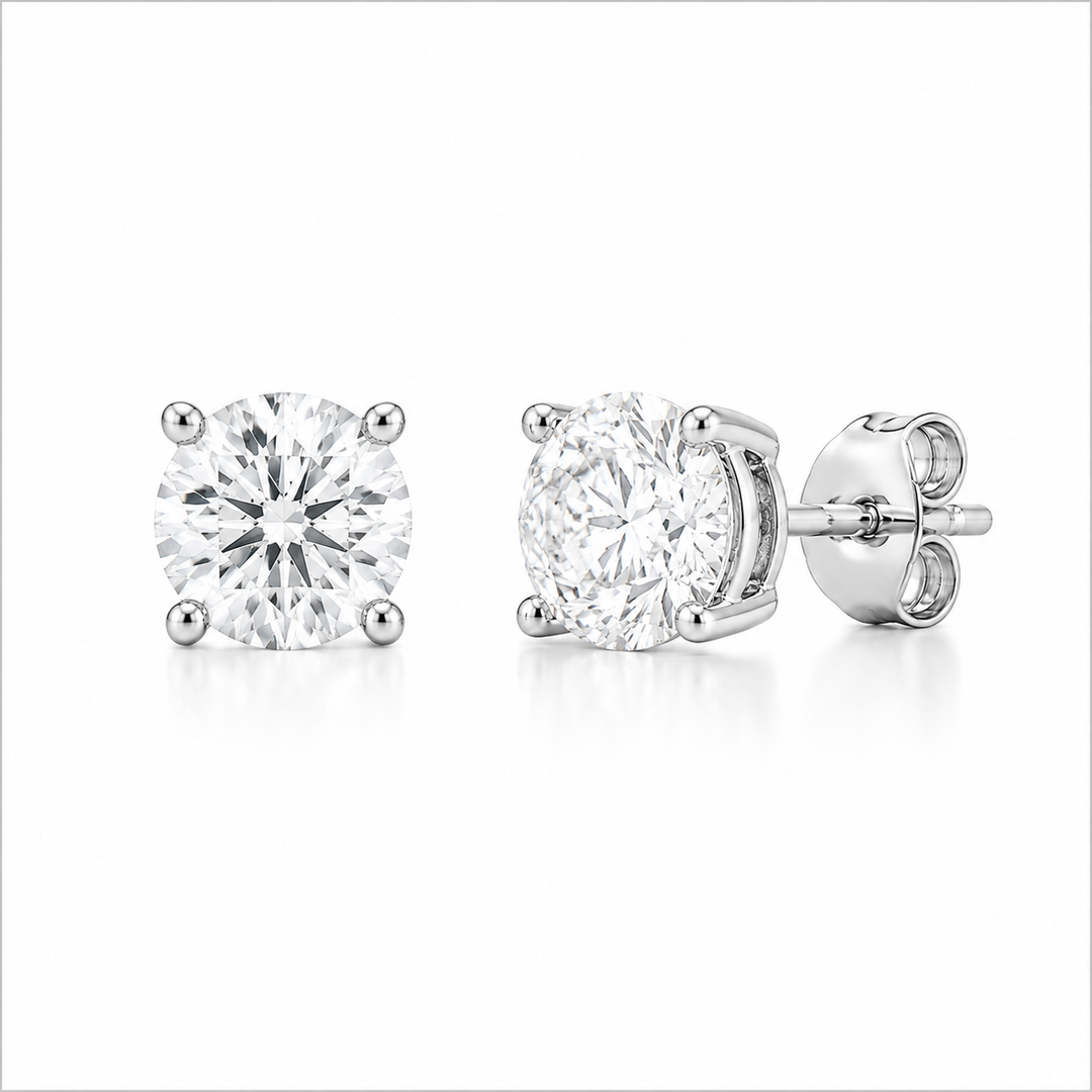 14k White Gold Lab Grown Diamond Earrings 1.34 cttw