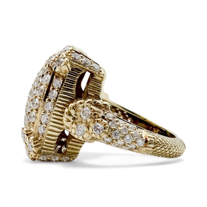 18k Yellow Gold Estate Diamond Designer Ring