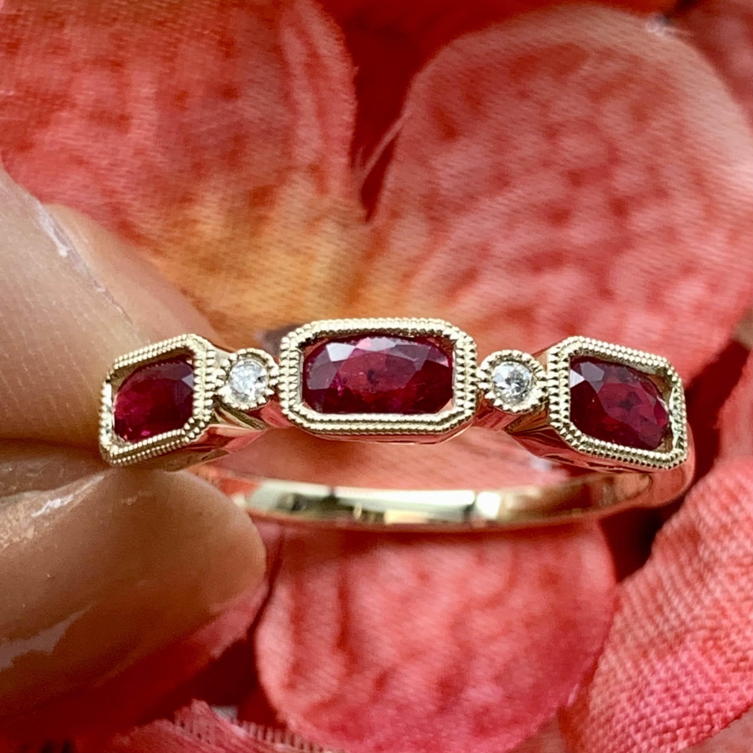 Unique Garnet Engagement Ring, Rose Flower Wedding Ring, Floral Leaf Vintage  Ring, 14K Black Gold Handmade Certified