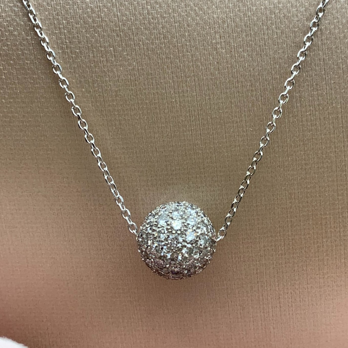 Mo & Me Pave Diamond Pebble Necklace | Oster Jewelers