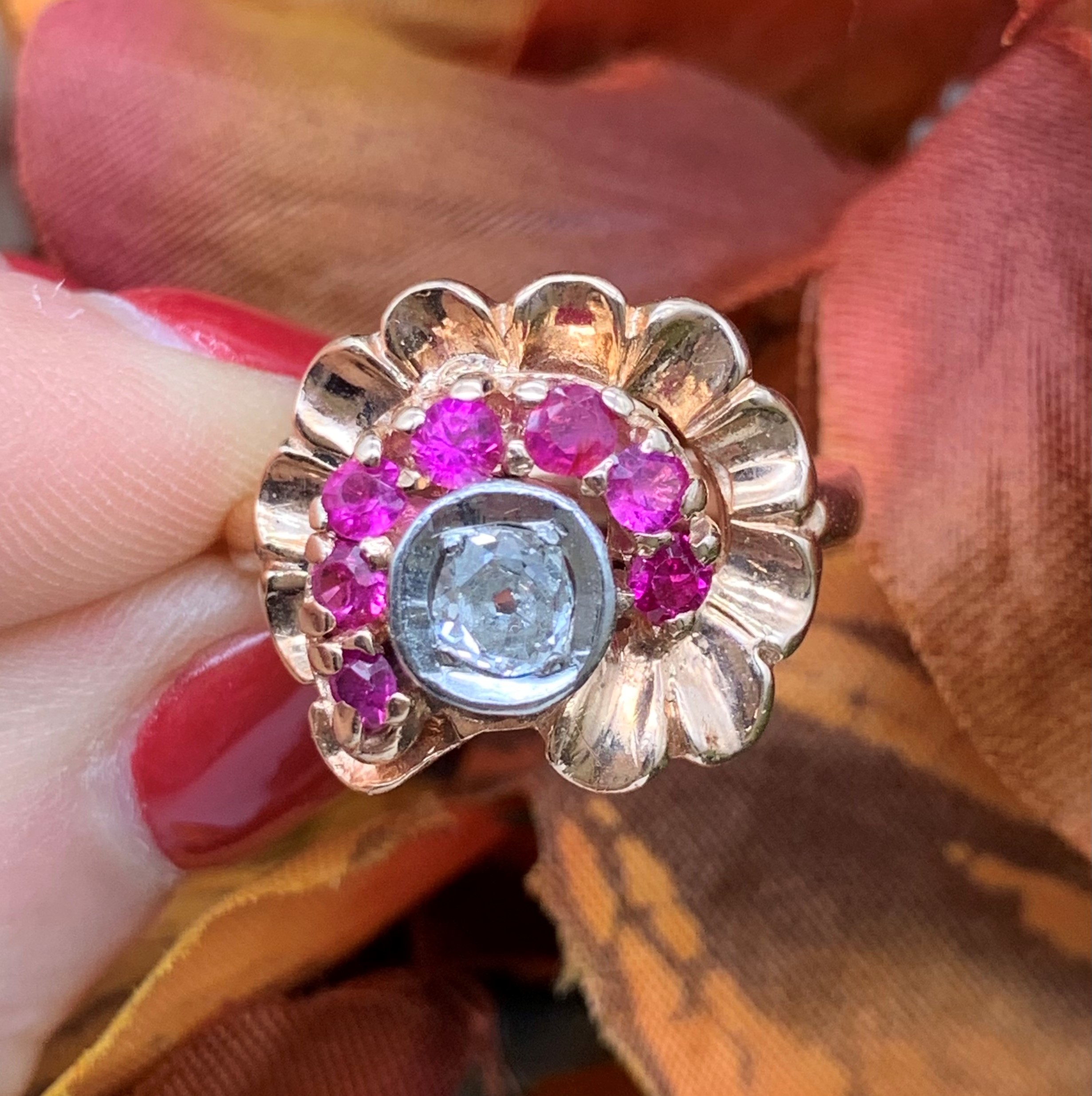 Shop the GOG Collection Ring EST 14K ROSE GOLD RUBY ANTIQUE RING