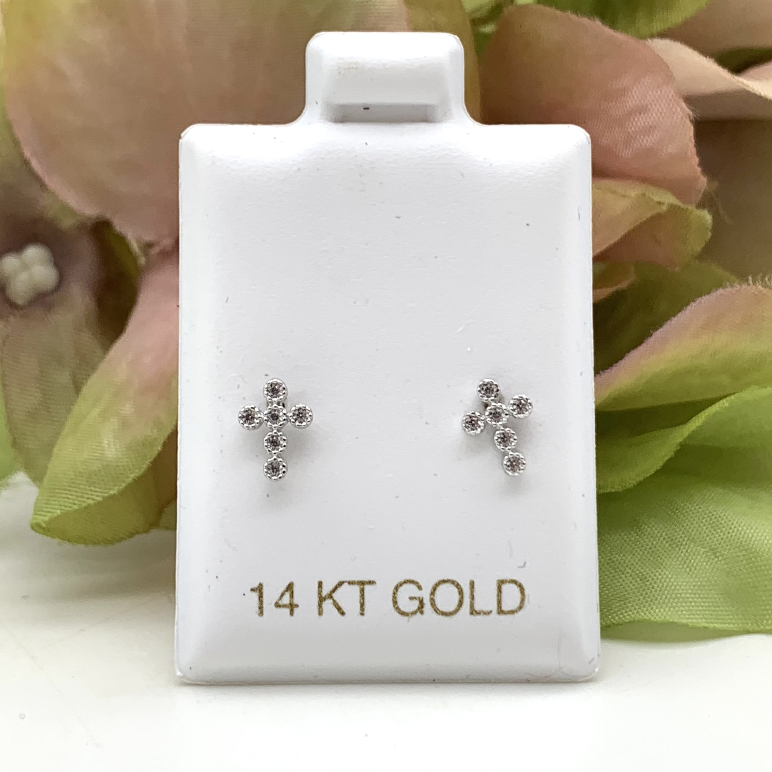 14k white gold children's earrings discount