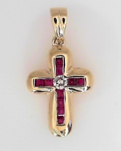 GOG Collection  Charm GOG-14KTSAPPHIRECROSS