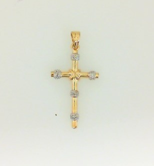 GOG Collection  Necklace EST-14KT DIA CROSS 0.8DWT