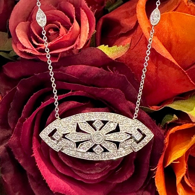 GOG Collection  Necklace EST-18KTMARQUISESHAPENECK