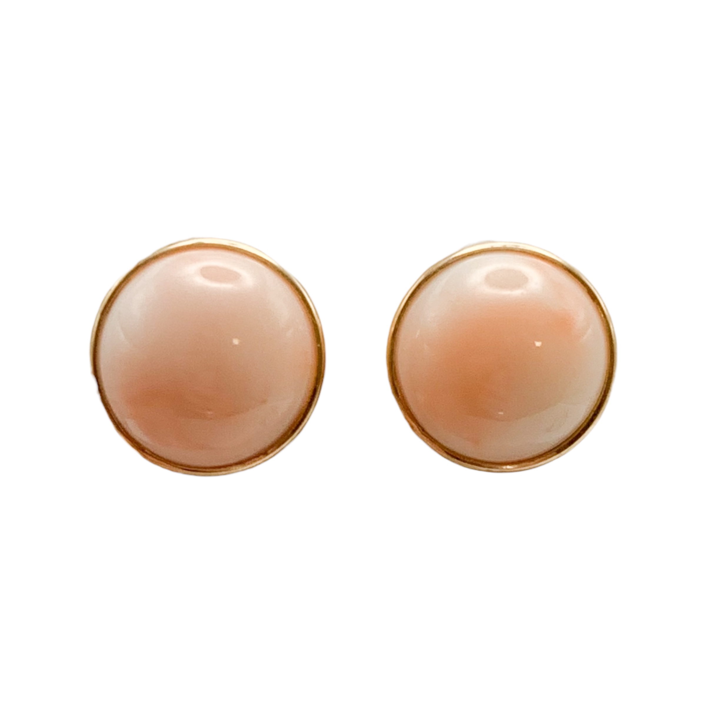 GOG Collection  Earrings EST-14KT YG ROUND CORAL