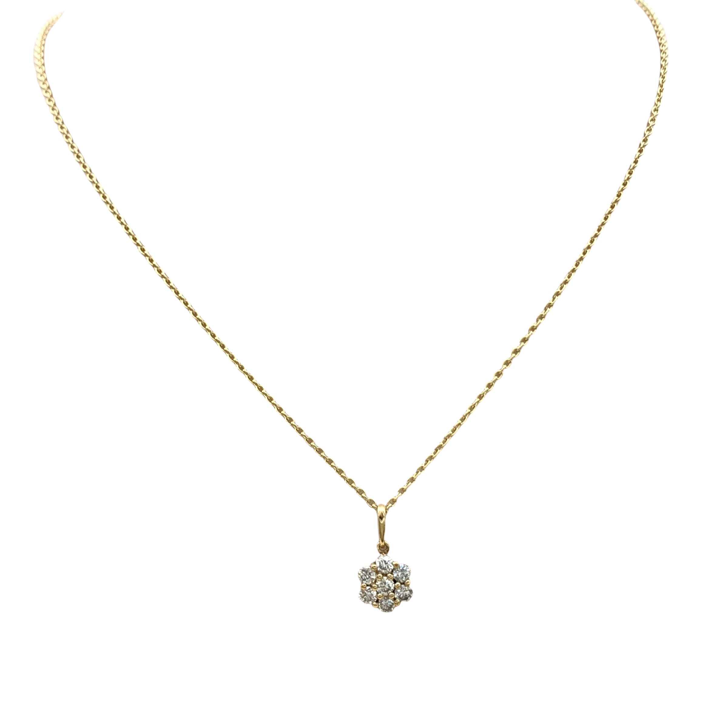 GOG Collection  Necklace GOG-14KWDIACLUSTER