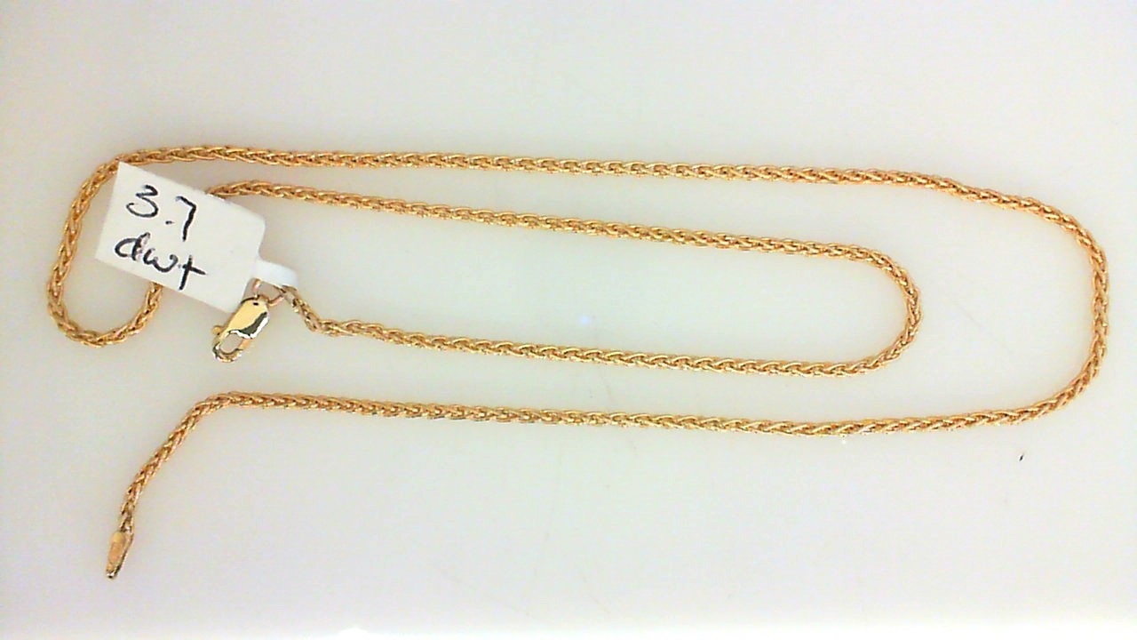 GOG Collection  Necklace EST-14KYGWHEATCHAIN18IN
