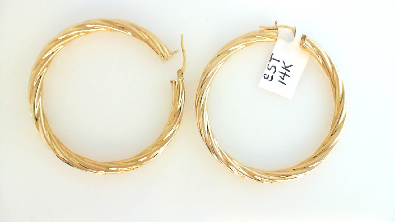 GOG Collection  Earrings EST-14KYGHOOPEAR3.9DWT